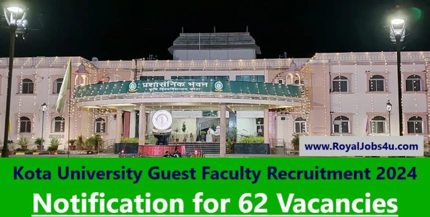 Kota University Guest Faculty Recruitment 2024: Notification, Vacancy Details, Important Dates, and Application Process!