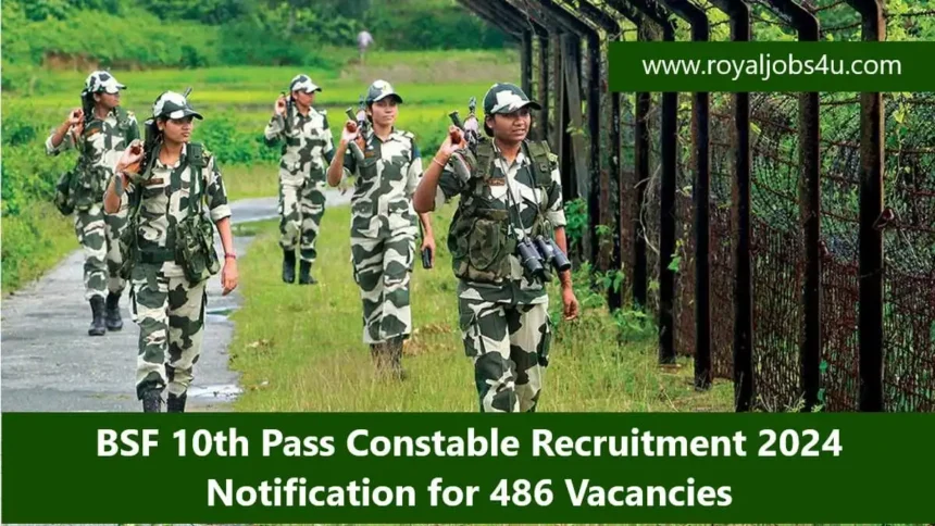 BSF 10th Pass Constable Recruitment 2024:Notification for 486 Vacancies