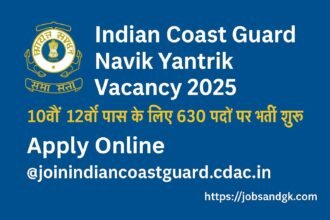 Indian Coast Guard Navik Yantrik Vacancy 2025