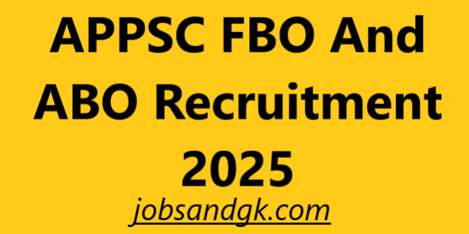 APPSC FBO And ABO Recruitment 2025