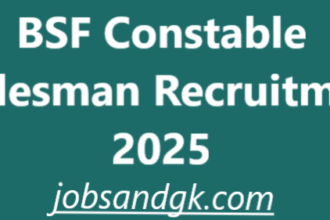BSF Constable Tradesman Recruitment 2025