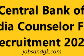 Central Bank of India Counselor FLC Recruitment 2025