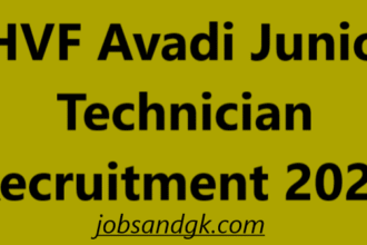 HVF Avadi Junior Technician Recruitment 2025