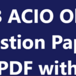 IB ACIO Old Question Papers PDF with Solutions