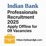Indian Bank Professionals Recruitment 2025