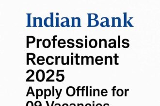 Indian Bank Professionals Recruitment 2025