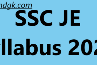 SSC JE Syllabus 2025 Out