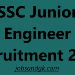 SSC Junior Engineer Recruitment 2025