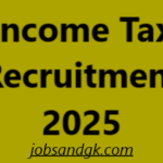 Income Tax Recruitment 2025