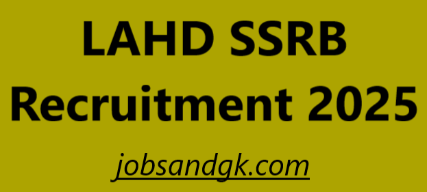 LAHD SSRB Recruitment 2025