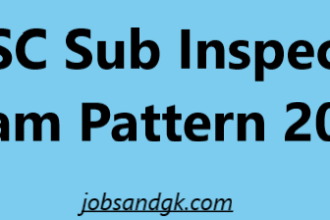 RPSC Sub Inspector Exam Pattern 2025