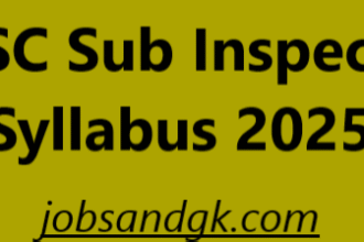 RPSC Sub Inspector Syllabus 2025