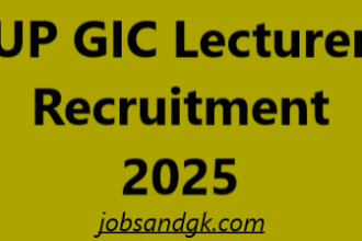 UP GIC Lecturer Recruitment 2025
