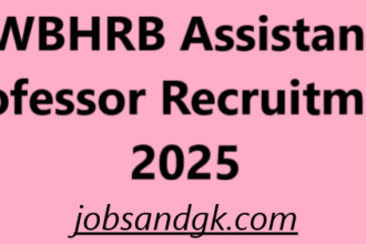 WBHRB Assistant Professor Recruitment 2025