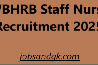 WBHRB Staff Nurse Recruitment 2025