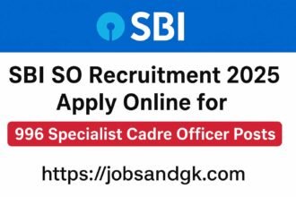 SBI SO Recruitment 2025