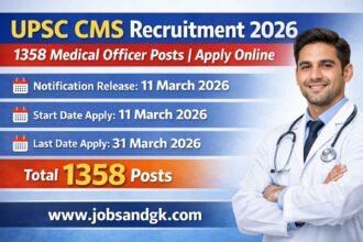 UPSC CMS Recruitment 2026
